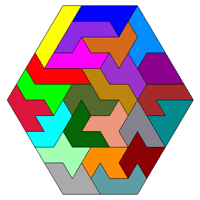 Heptamonds in een figuur met twee symmetrieassen